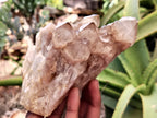 Natural Smokey Phantom Quartz Clusters x 2 From Luena, Congo - Toprock Gemstones and Minerals 