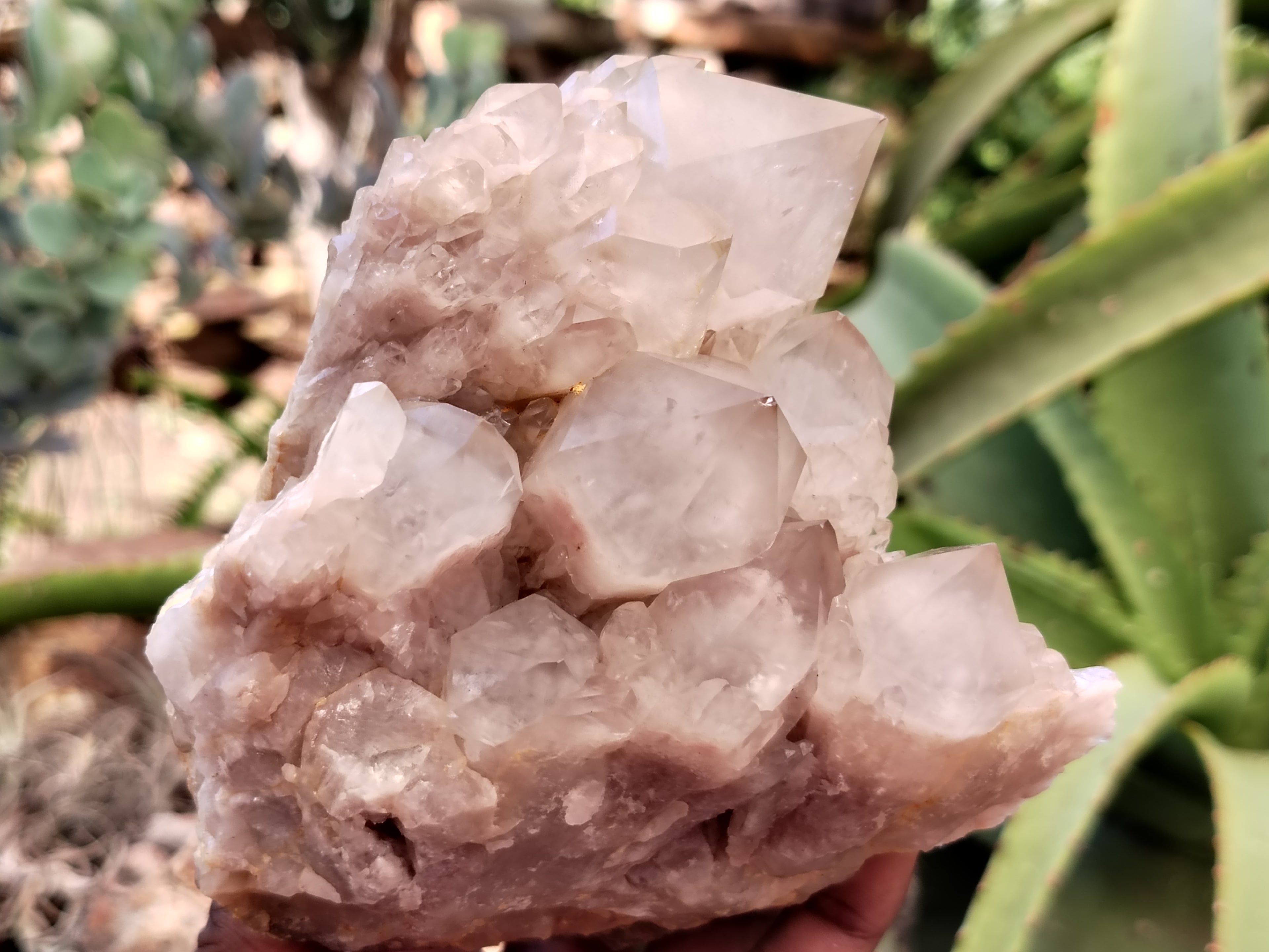 Natural Smokey Phantom Quartz Clusters x 2 From Luena, Congo - Toprock Gemstones and Minerals 