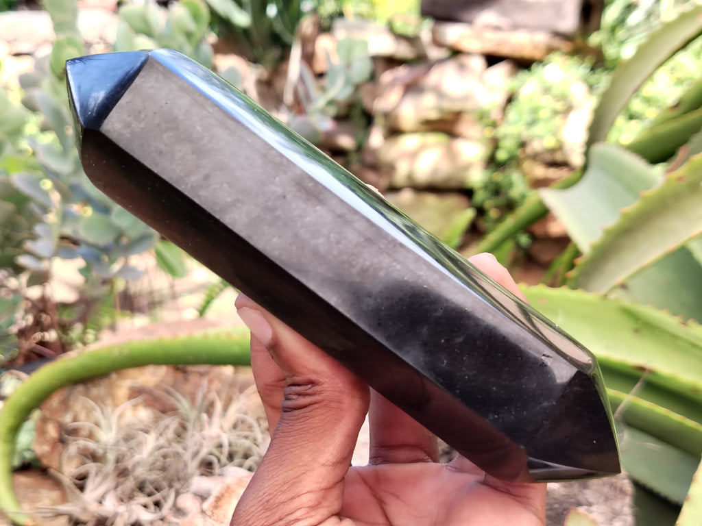 Polished Black Basalt Double Terminated Points x 6 From Antsirabe, Madagascar - Toprock Gemstones and Minerals 