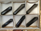 Polished Black Basalt Double Terminated Points x 6 From Antsirabe, Madagascar - Toprock Gemstones and Minerals 