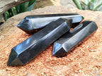 Polished Black Basalt Double Terminated Points x 6 From Antsirabe, Madagascar - Toprock Gemstones and Minerals 
