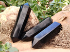 Polished Black Basalt Double Terminated Points x 6 From Antsirabe, Madagascar - Toprock Gemstones and Minerals 