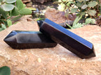Polished Black Basalt Double Terminated Points x 6 From Antsirabe, Madagascar - Toprock Gemstones and Minerals 
