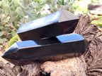 Polished Black Basalt Double Terminated Points x 6 From Antsirabe, Madagascar - Toprock Gemstones and Minerals 