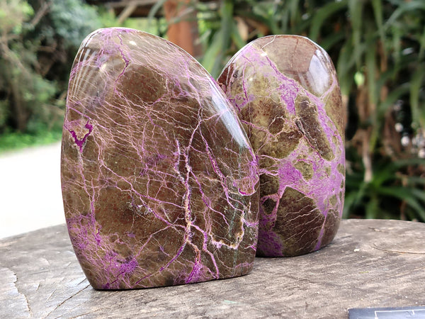 Polished Stichtite Standing Free Forms x 2 From Barberton, South Africa  - Toprock Gemstones and Minerals 