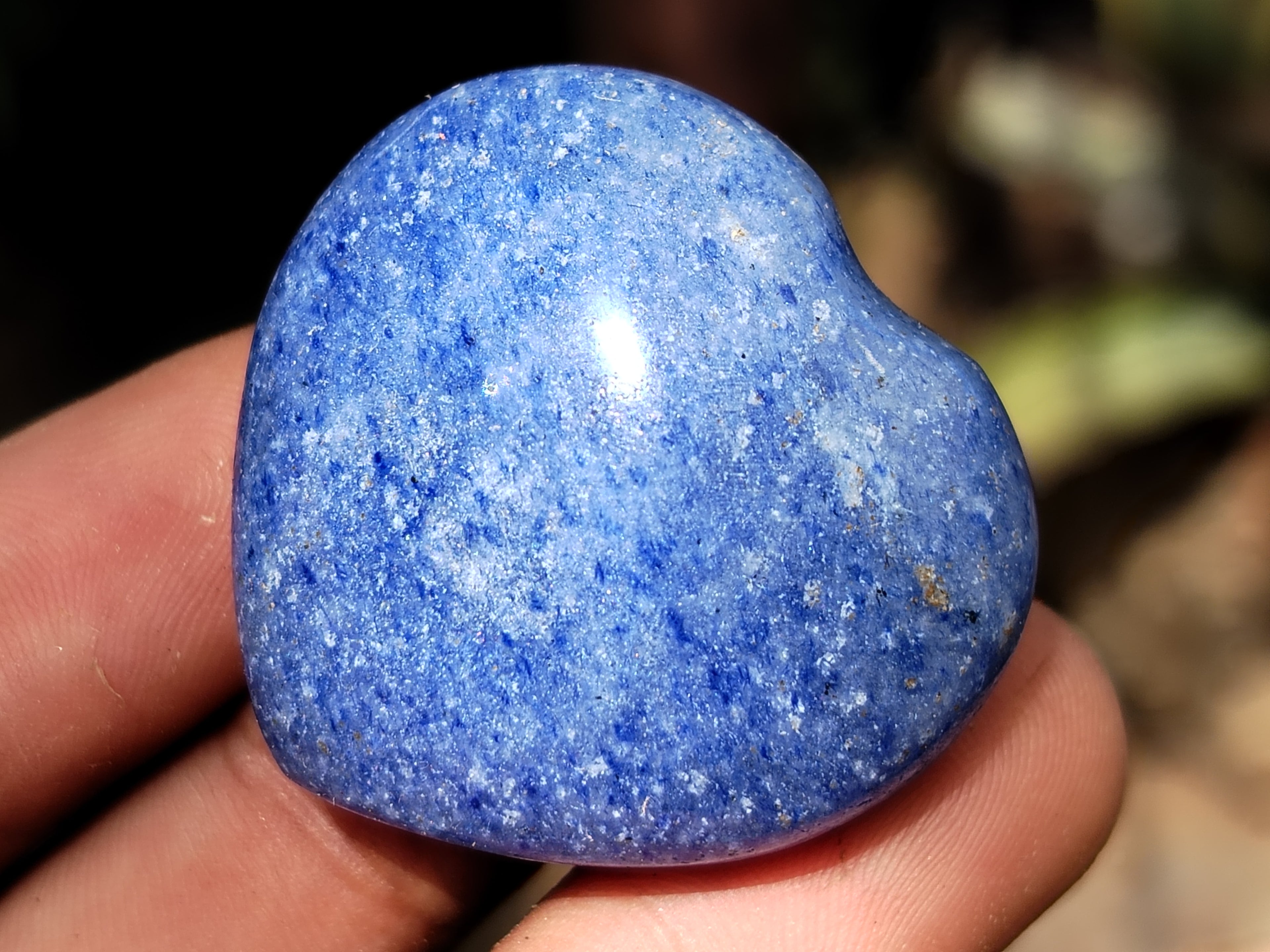 Polished Lazulite Hearts x 35 From Madagascar - Toprock Gemstones and Minerals 