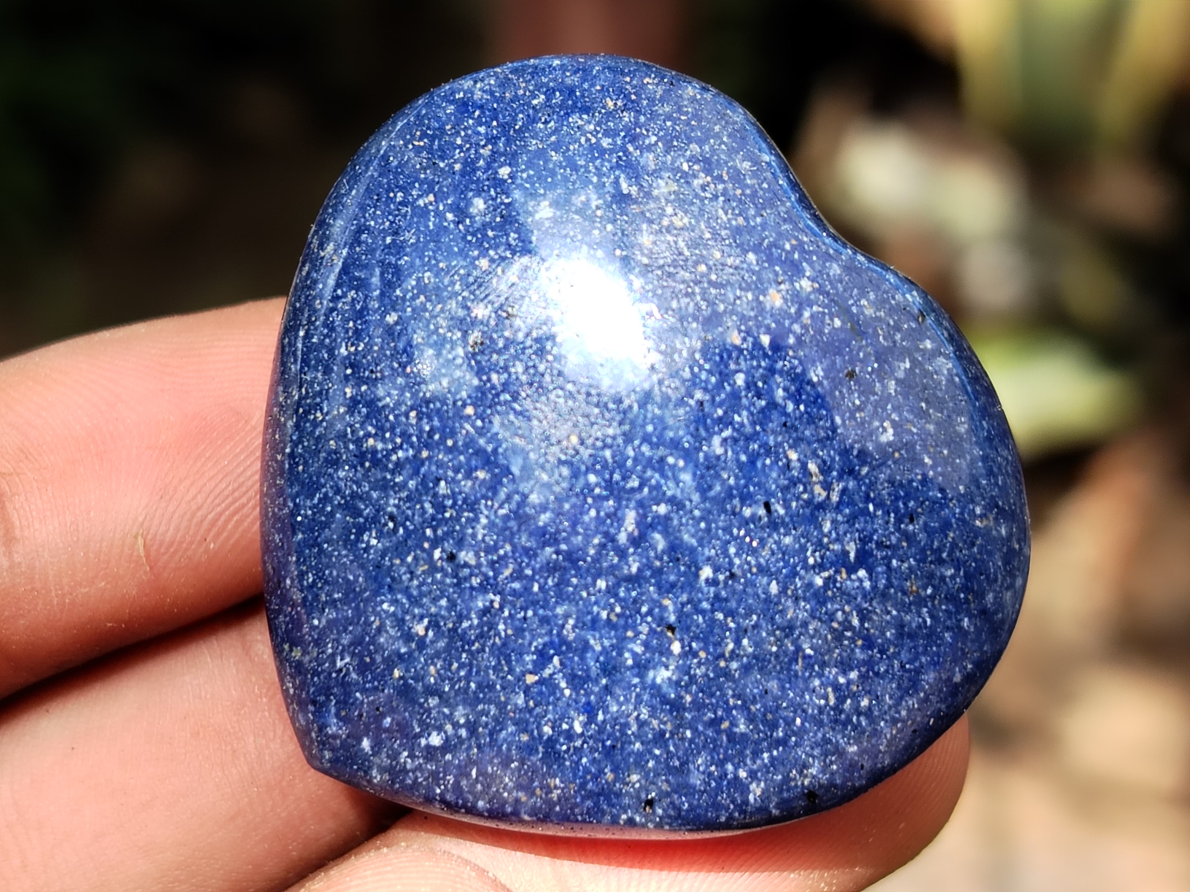 Polished Lazulite Hearts x 35 From Madagascar - Toprock Gemstones and Minerals 