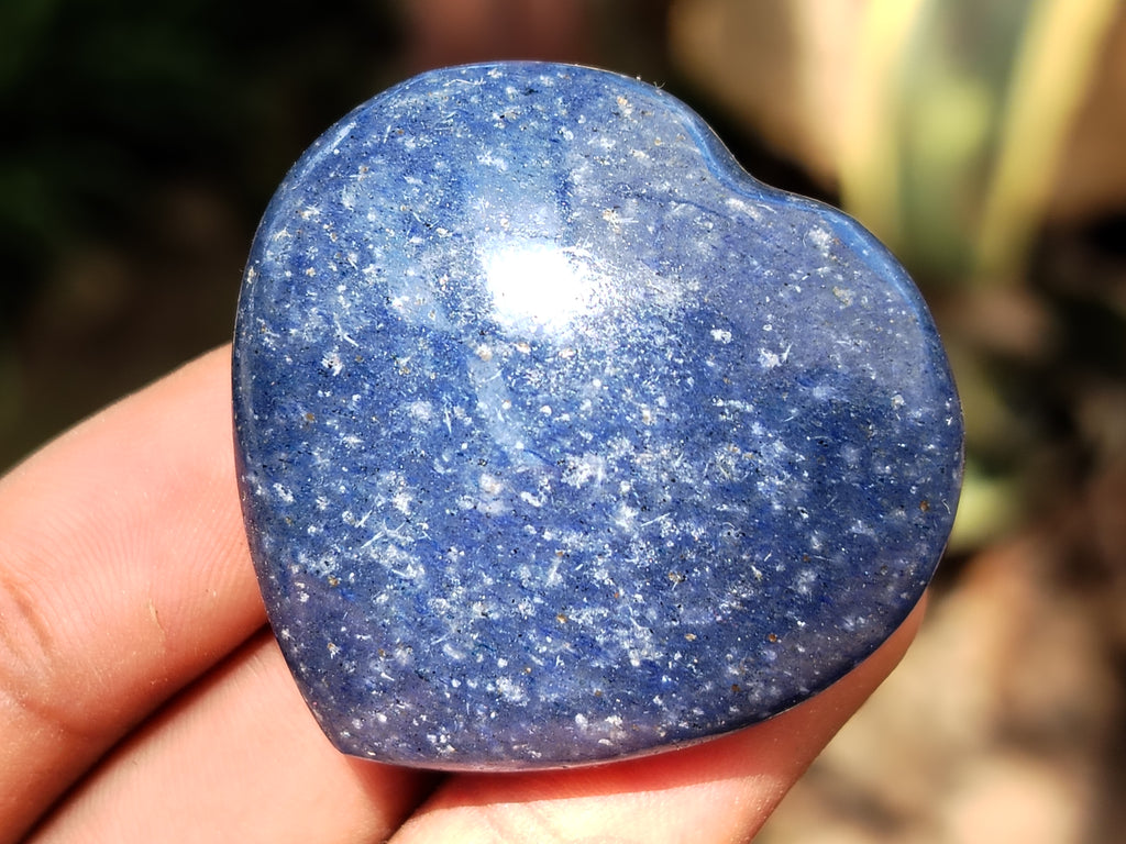 Polished Lazulite Hearts x 35 From Madagascar - Toprock Gemstones and Minerals 