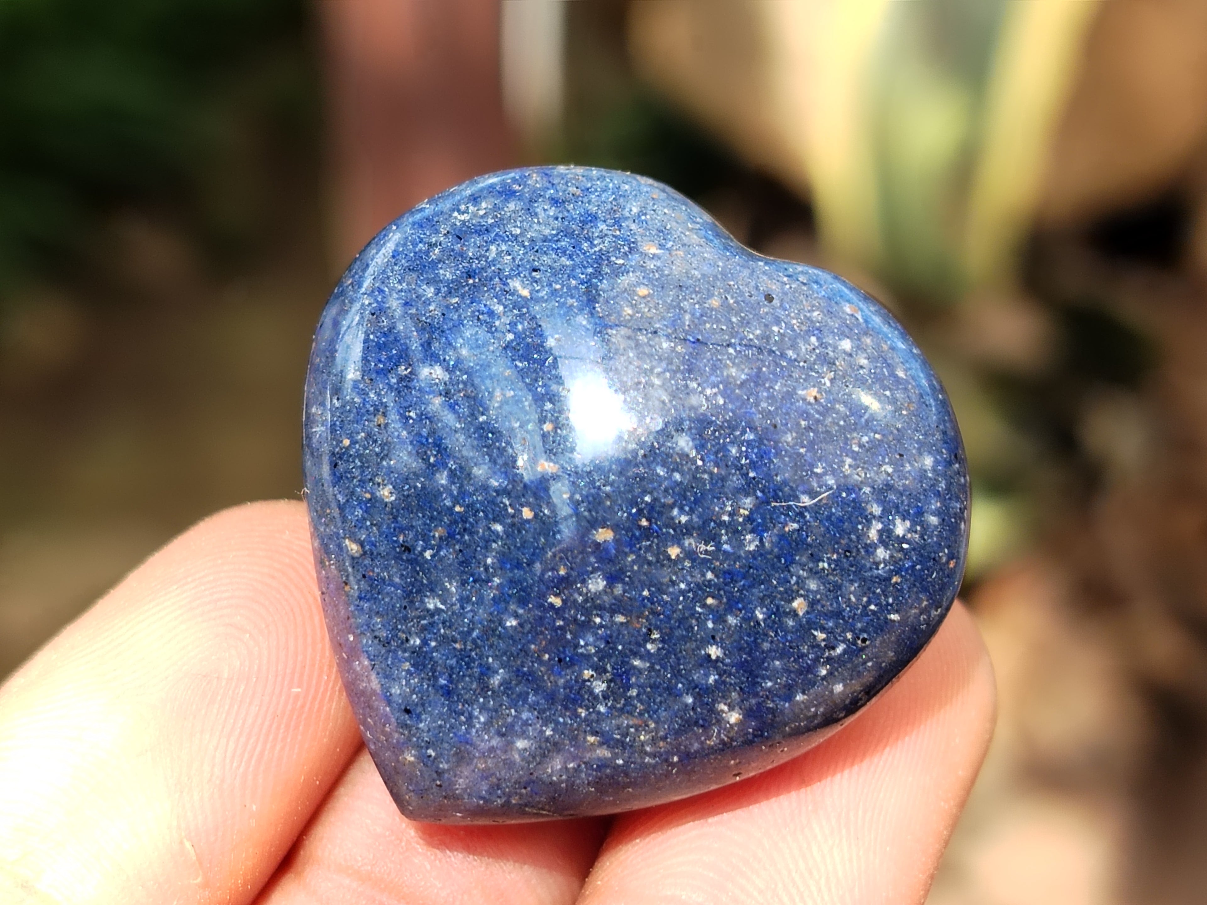 Polished Lazulite Hearts x 35 From Madagascar - Toprock Gemstones and Minerals 