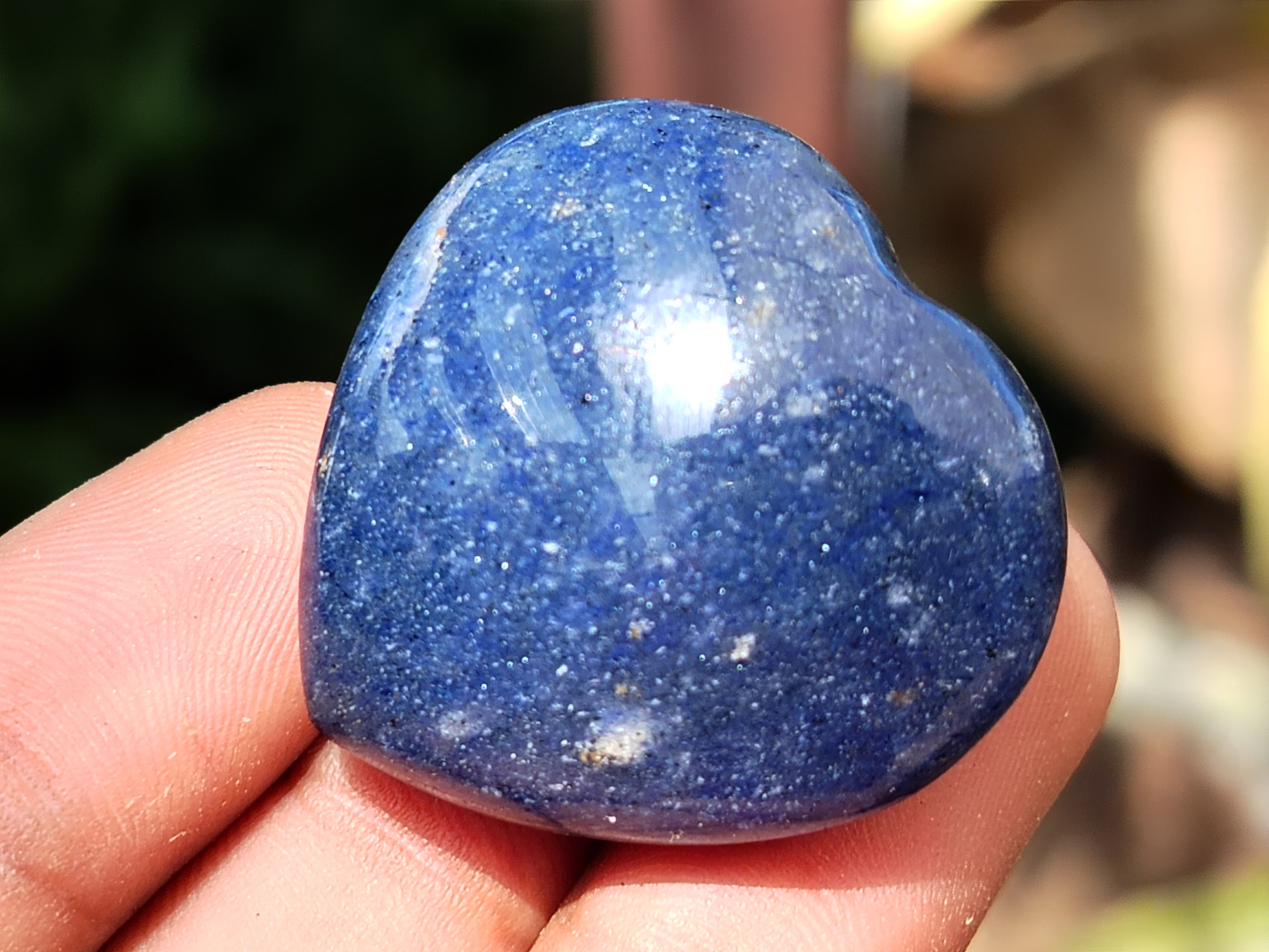 Polished Lazulite Hearts x 35 From Madagascar - Toprock Gemstones and Minerals 