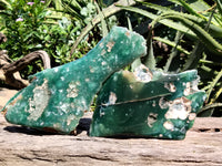 Polished On One Side Emerald Mtorolite Plates x 2 From Mutorashanga, Zimbabwe - Toprock Gemstones and Minerals 
