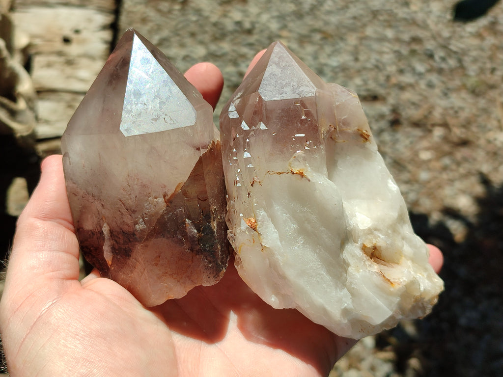 Natural Hematoid Quartz Clusters x 6 From Karoi, Zimbabwe - Toprock Gemstones and Minerals 