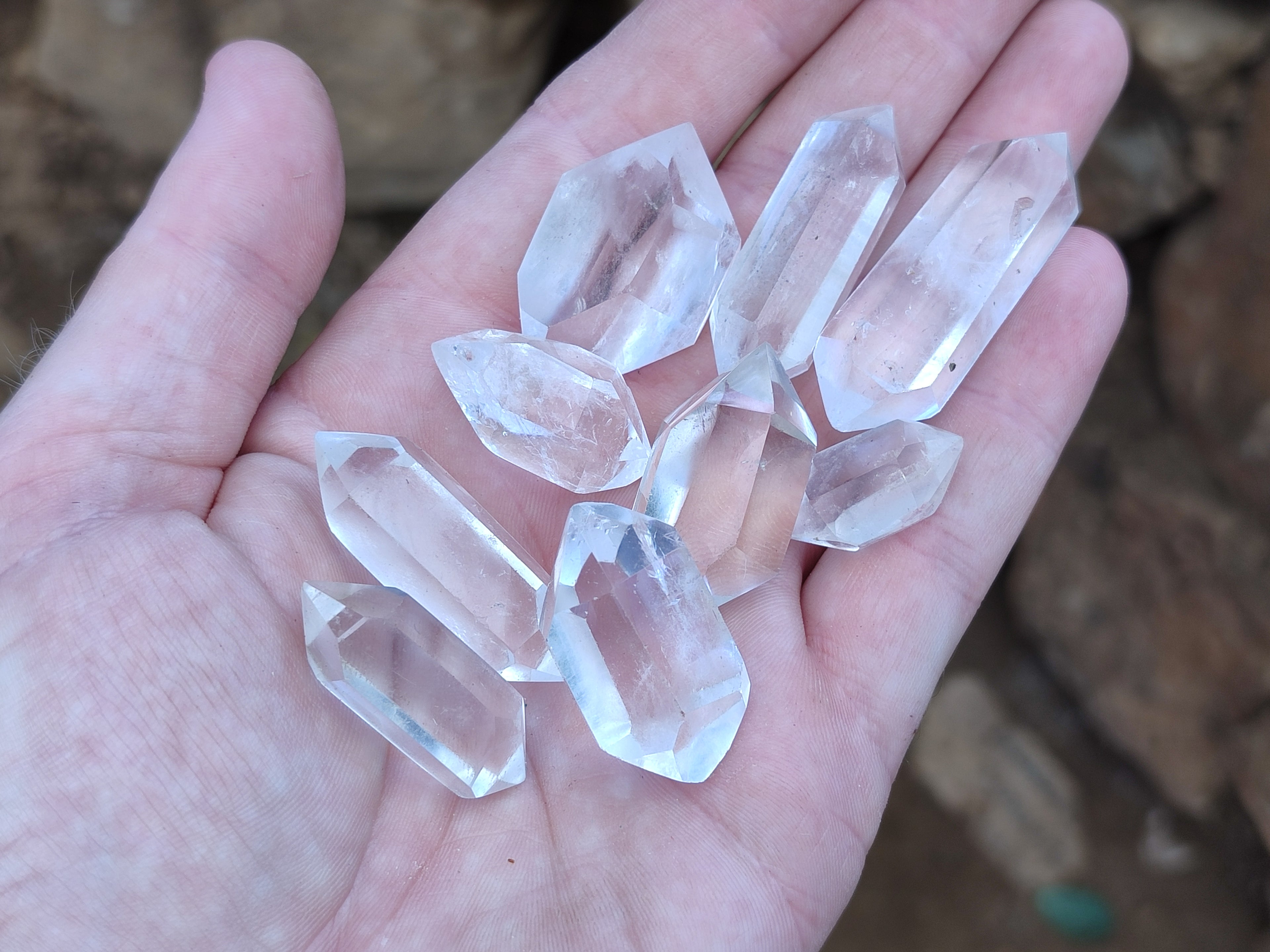 Polished Double Terminated Clear Quartz Crystals x 70 From Madagascar - Toprock Gemstones and Minerals 