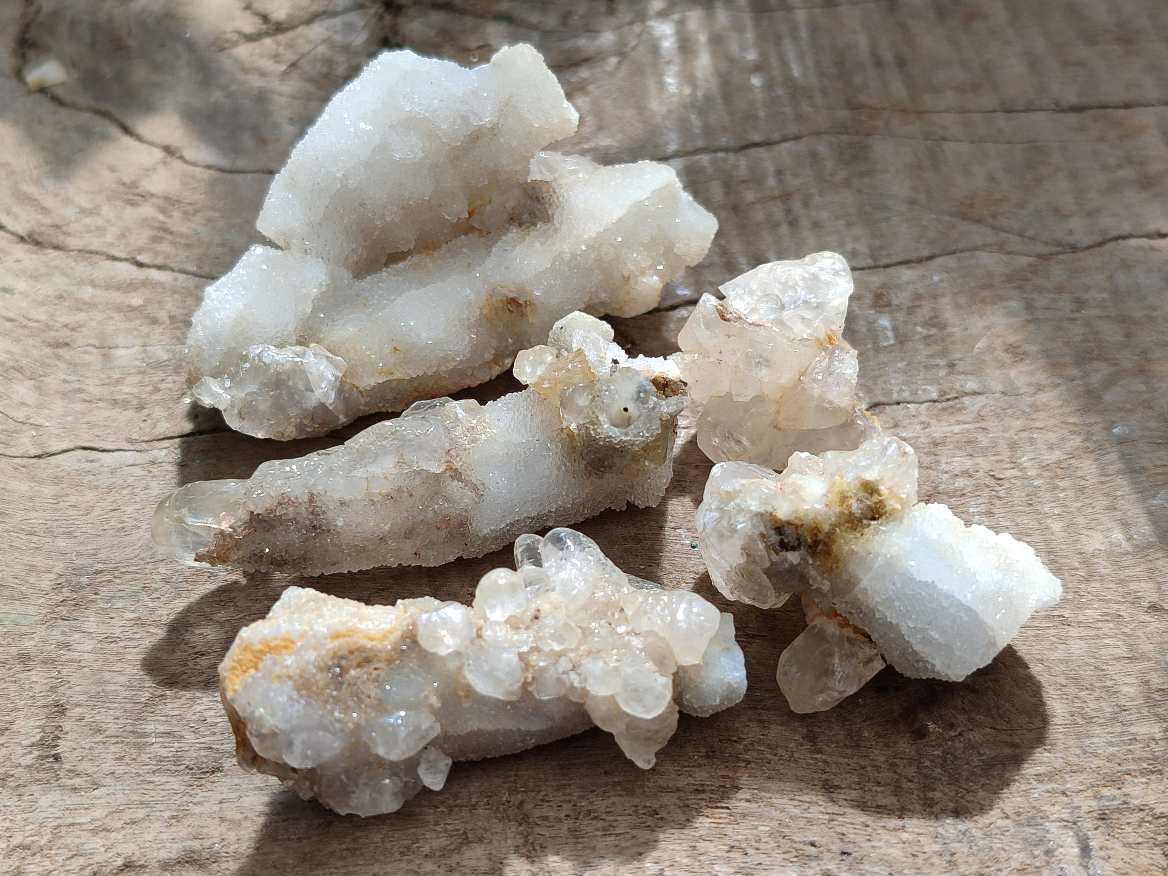 Natural Drusy Quartz Coated Calcite Pseudomorph Specimens x 35 From Alberts Mountain, Lesotho - Toprock Gemstones and Minerals 