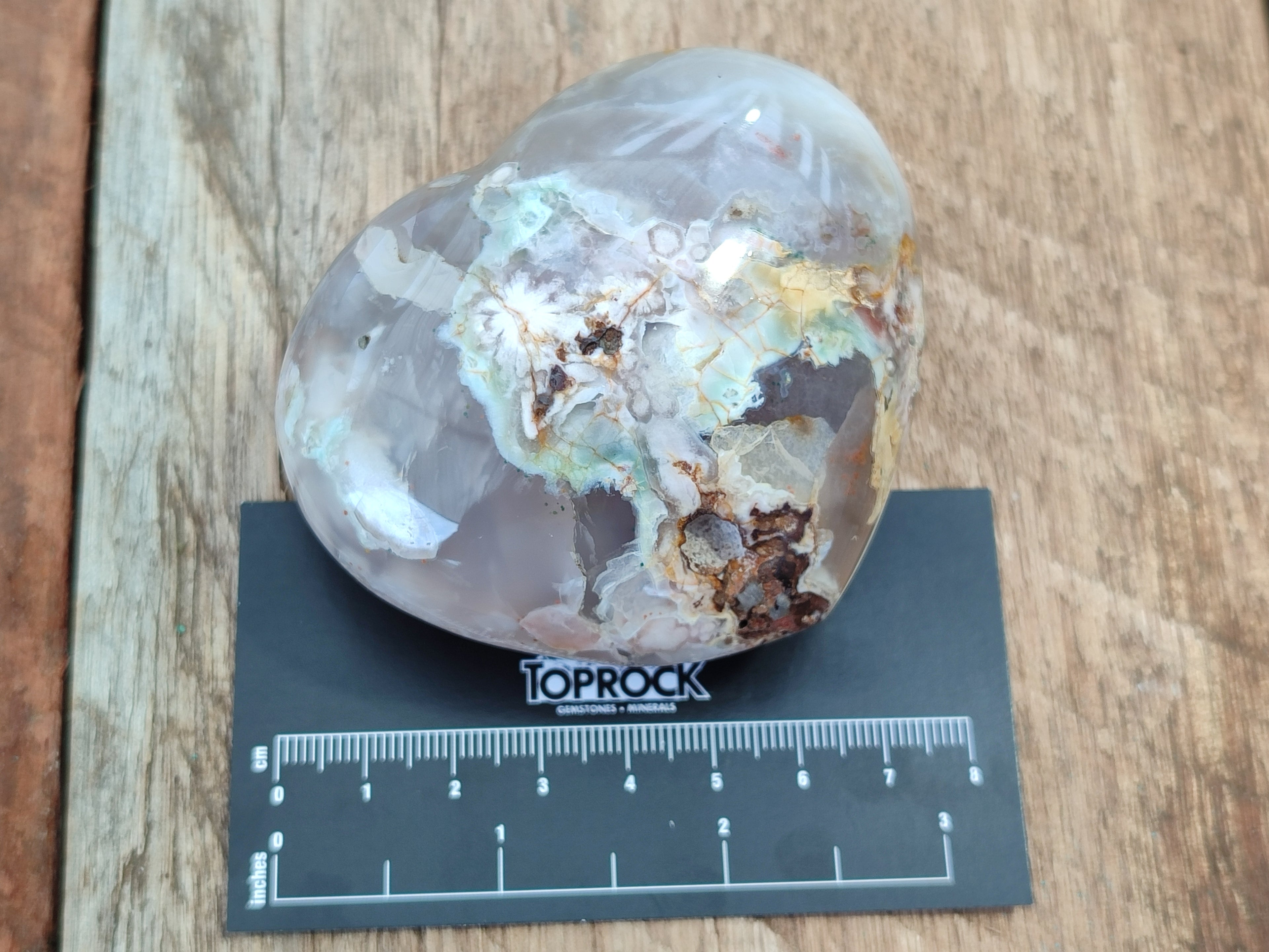 Polished Flower Agate Hearts x 12 From Antsahalova, Madagascar - Toprock Gemstones and Minerals 