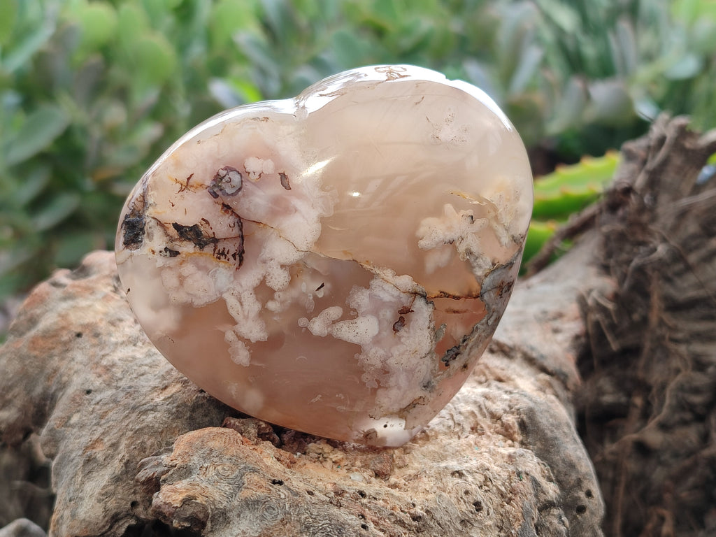 Polished Flower Agate Hearts x 12 From Antsahalova, Madagascar - Toprock Gemstones and Minerals 