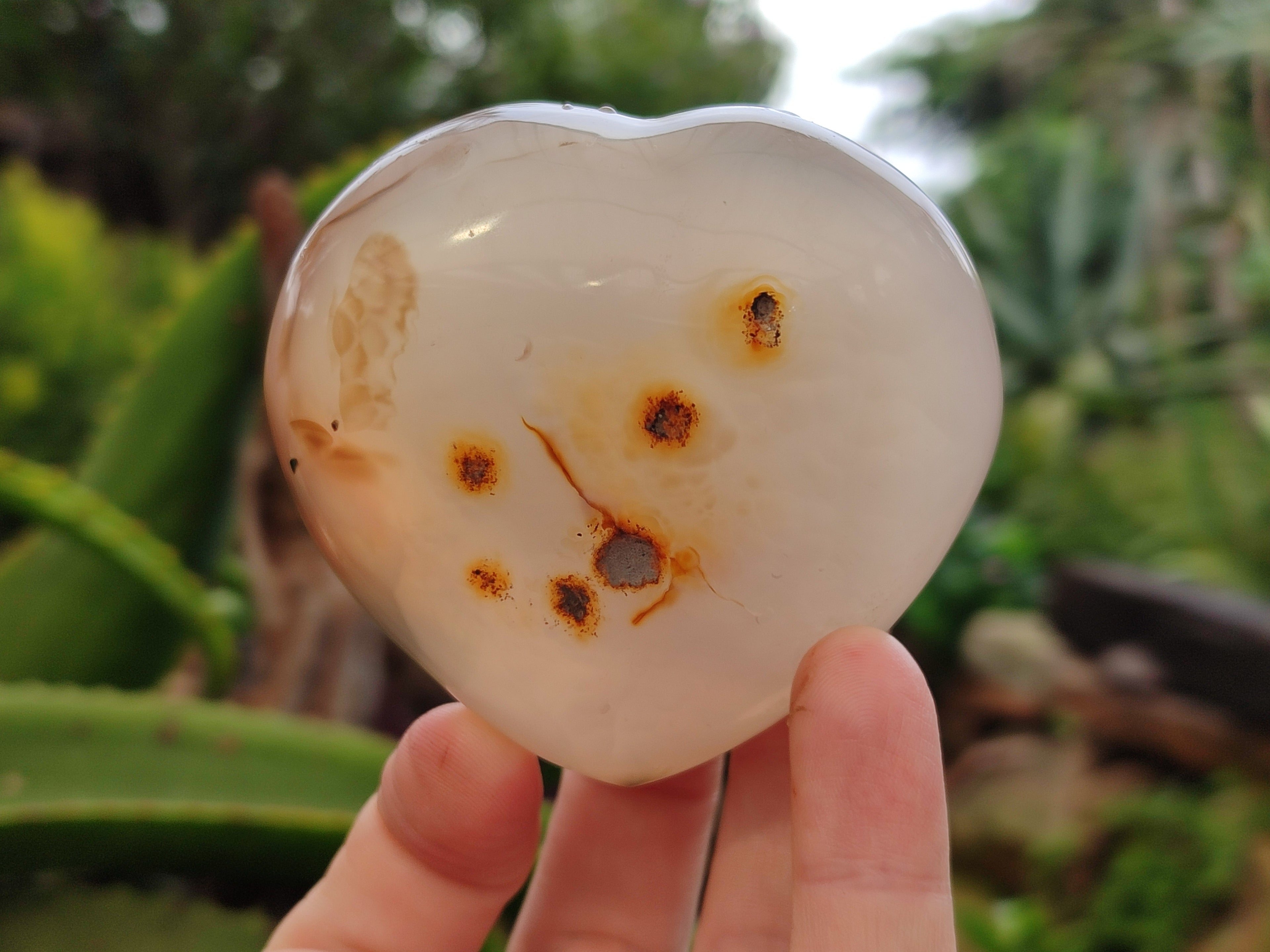 Polished Flower Agate Hearts x 12 From Antsahalova, Madagascar - Toprock Gemstones and Minerals 