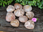 Polished Flower Agate Hearts x 12 From Antsahalova, Madagascar - Toprock Gemstones and Minerals 