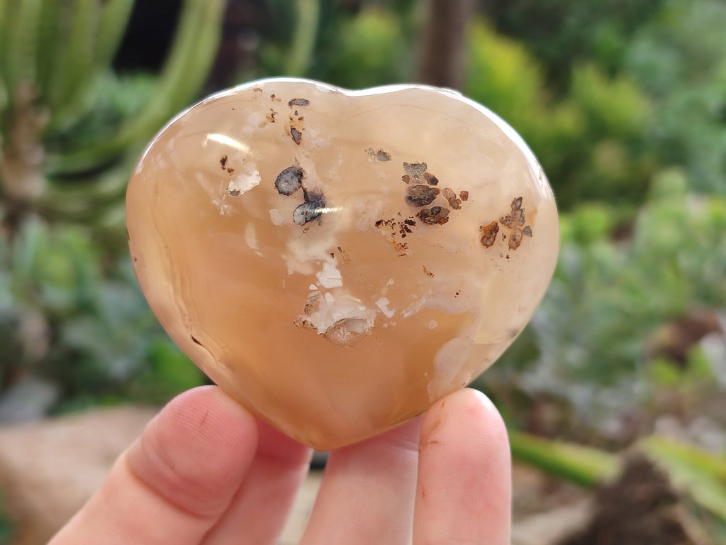 Polished Flower Agate Hearts x 12 From Antsahalova, Madagascar - Toprock Gemstones and Minerals 