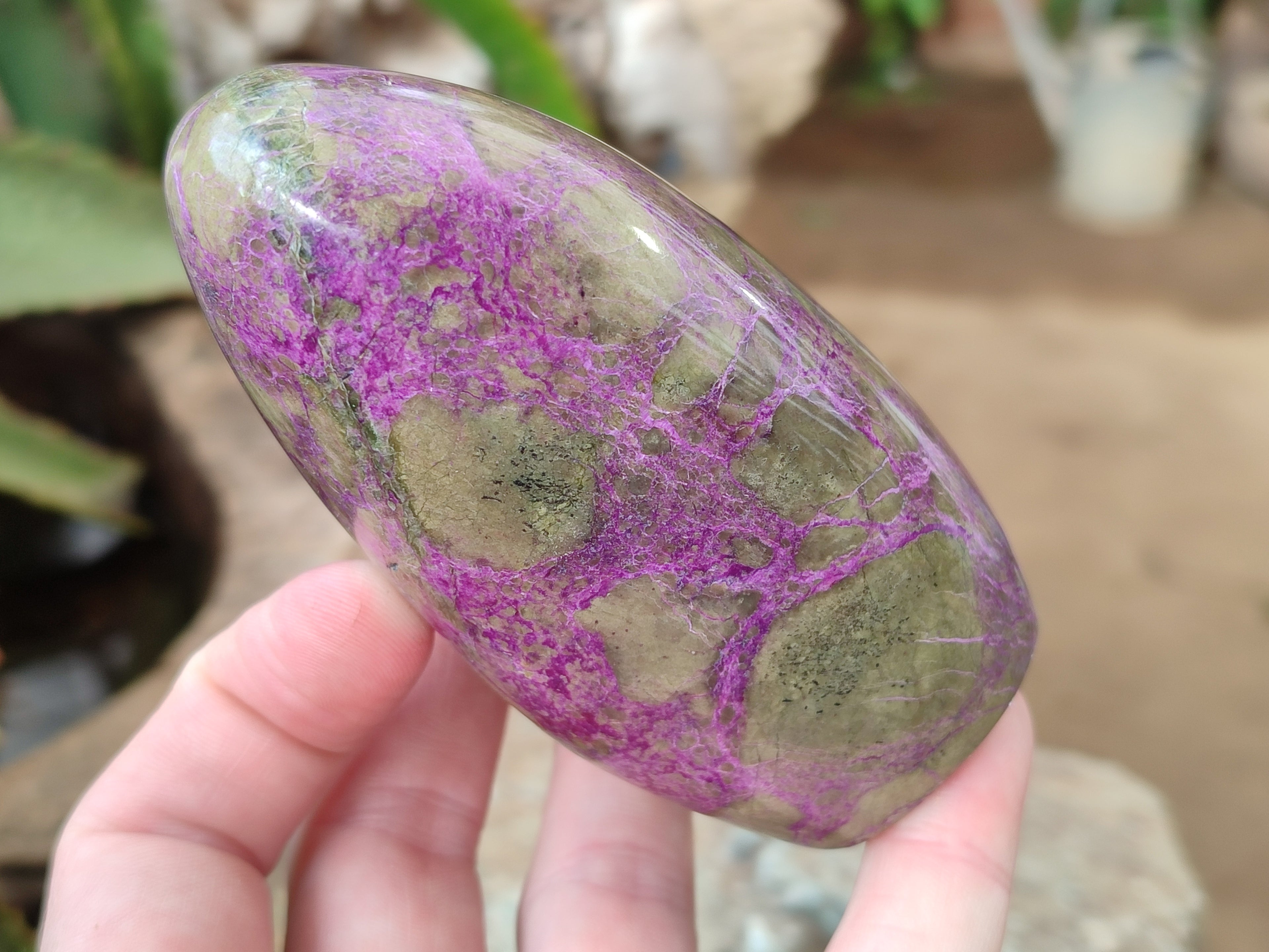 Polished Stichtite Standing Free Forms x 3 From Barberton, South Africa - Toprock Gemstones and Minerals 