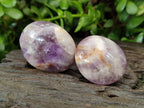 Polished Chevron Amethyst Palm Stones x 20 from Ankazobe, Madagascar - Toprock Gemstones and Minerals 