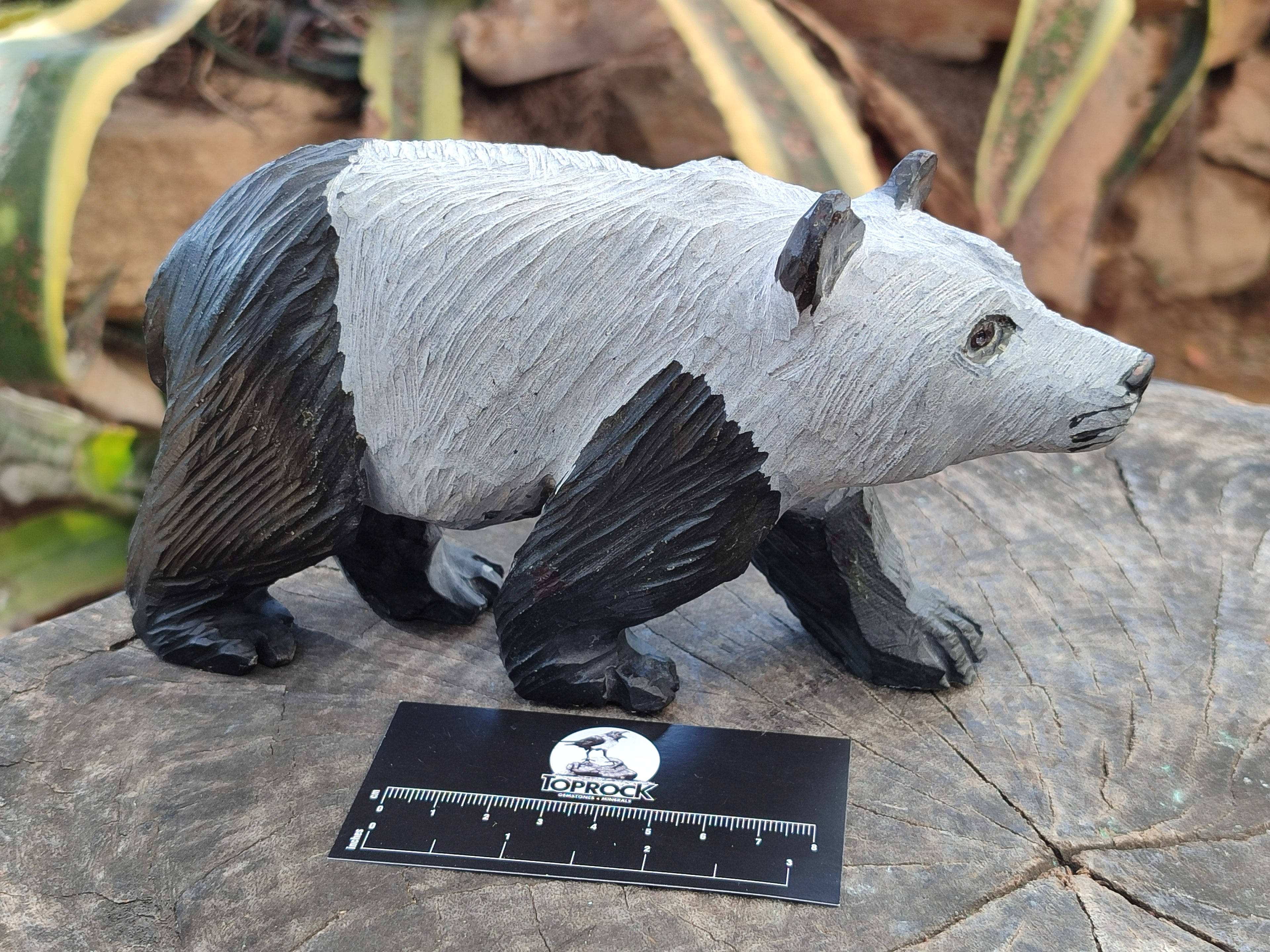 Hand Made Soapstone Panda Carving x 1 From Zimbabwe - Toprock Gemstones and Minerals 