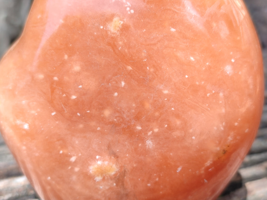 Polished Orange Twist Calcite Standing Free Forms x 2 From Madagascar - Toprock Gemstones and Minerals 