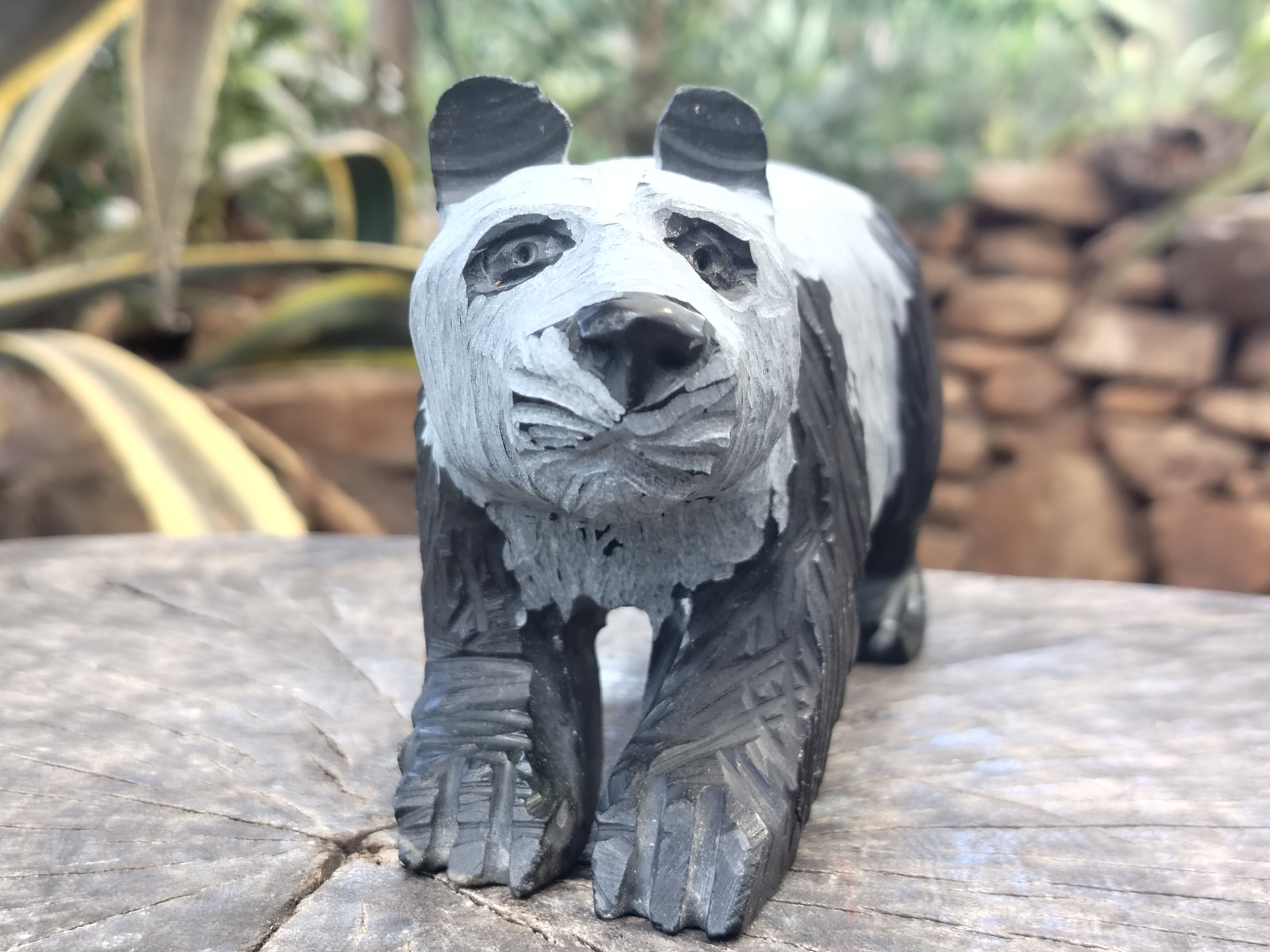 Hand Made Soapstone Panda Carving x 1 From Zimbabwe - Toprock Gemstones and Minerals 