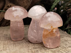 Polished Rose Quartz Mushrooms x 6 From Ambatondrazaka, Madagascar - Toprock Gemstones and Minerals 
