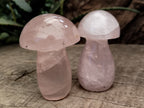 Polished Rose Quartz Mushrooms x 6 From Ambatondrazaka, Madagascar - Toprock Gemstones and Minerals 