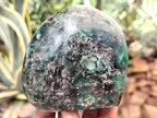 Polished Emerald Mica In Matrix Standing Free Forms x 4 From Mutoko, Zimbabwe - Toprock Gemstones and Minerals 