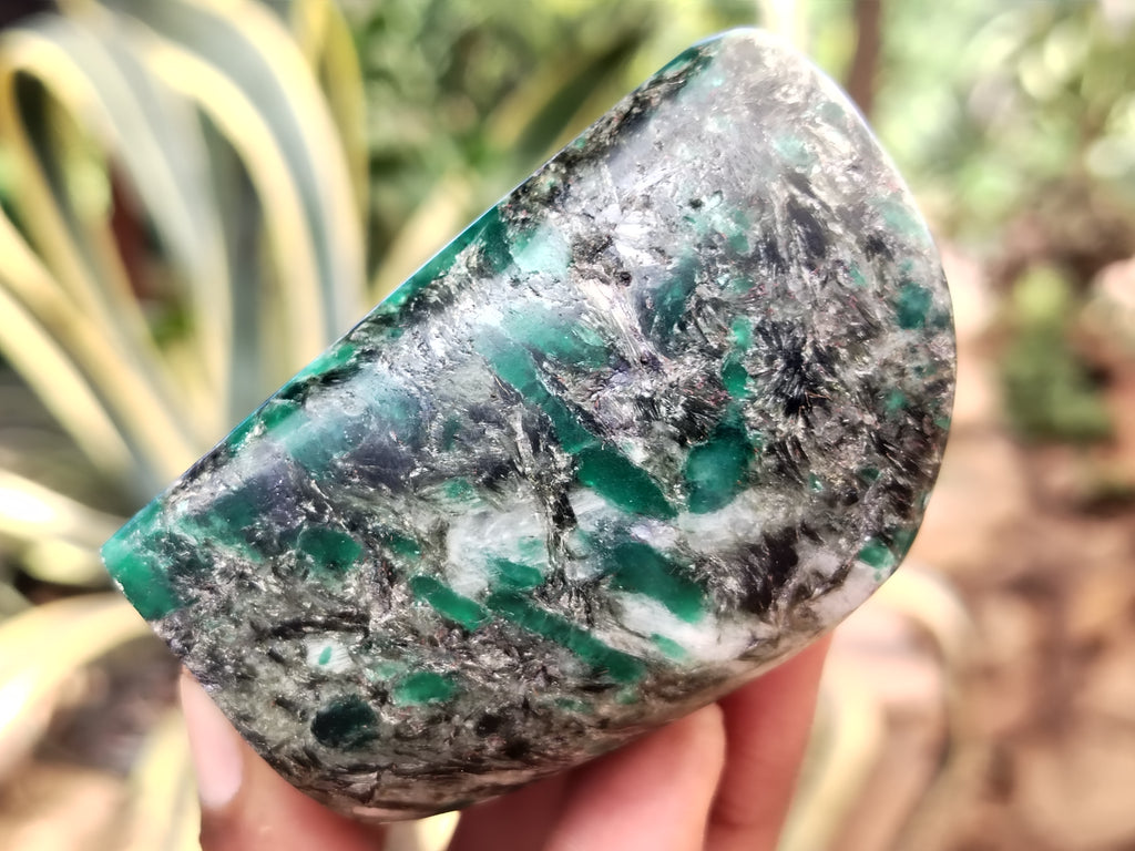 Polished Emerald Mica In Matrix Standing Free Forms x 4 From Mutoko, Zimbabwe - Toprock Gemstones and Minerals 