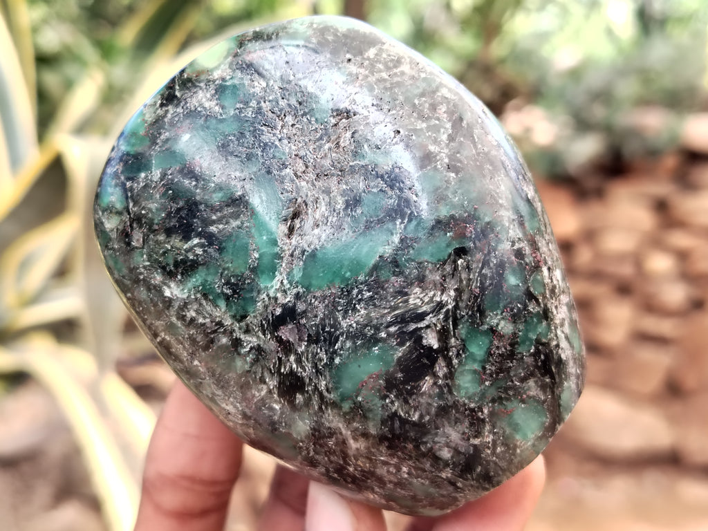 Polished Emerald Mica In Matrix Standing Free Forms x 4 From Mutoko, Zimbabwe - Toprock Gemstones and Minerals 