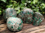 Polished Emerald Mica In Matrix Standing Free Forms x 4 From Mutoko, Zimbabwe - Toprock Gemstones and Minerals 