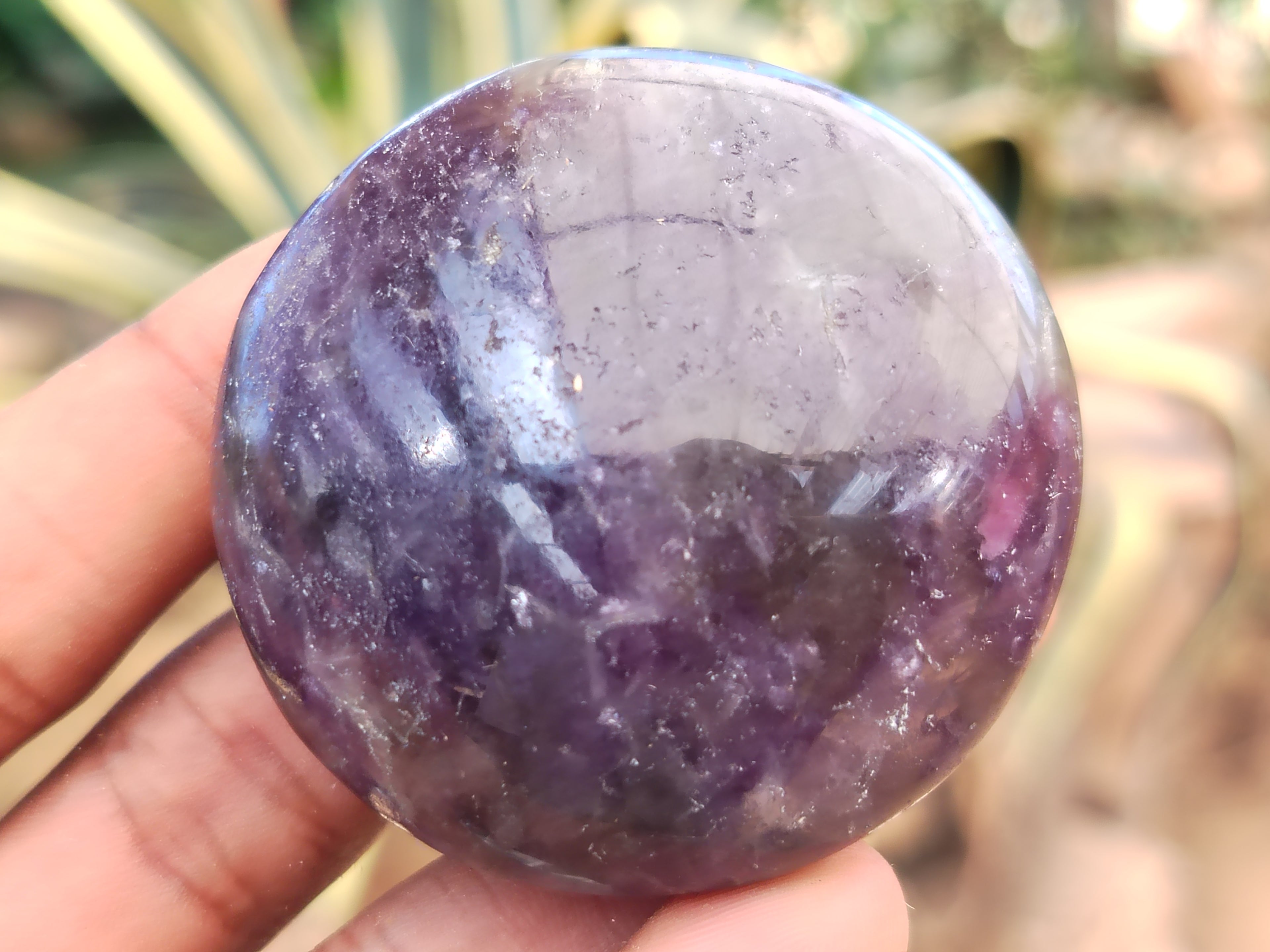 Polished Lepidolite with Pink Rubellite Palm Stones x 24 From Ambatondrazaka, Madagascar - Toprock Gemstones and Minerals 
