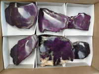 Polished On One Side Purpurite Specimens x 6 From Namibia - Toprock Gemstones and Minerals 