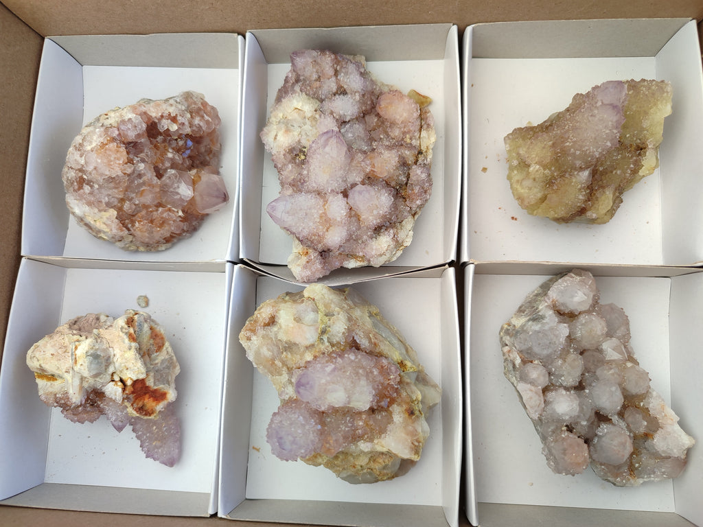 Natural Amethyst Spirit Quartz Clusters x 6 From Boekenhouthoek, South Africa - Toprock Gemstones and Minerals 