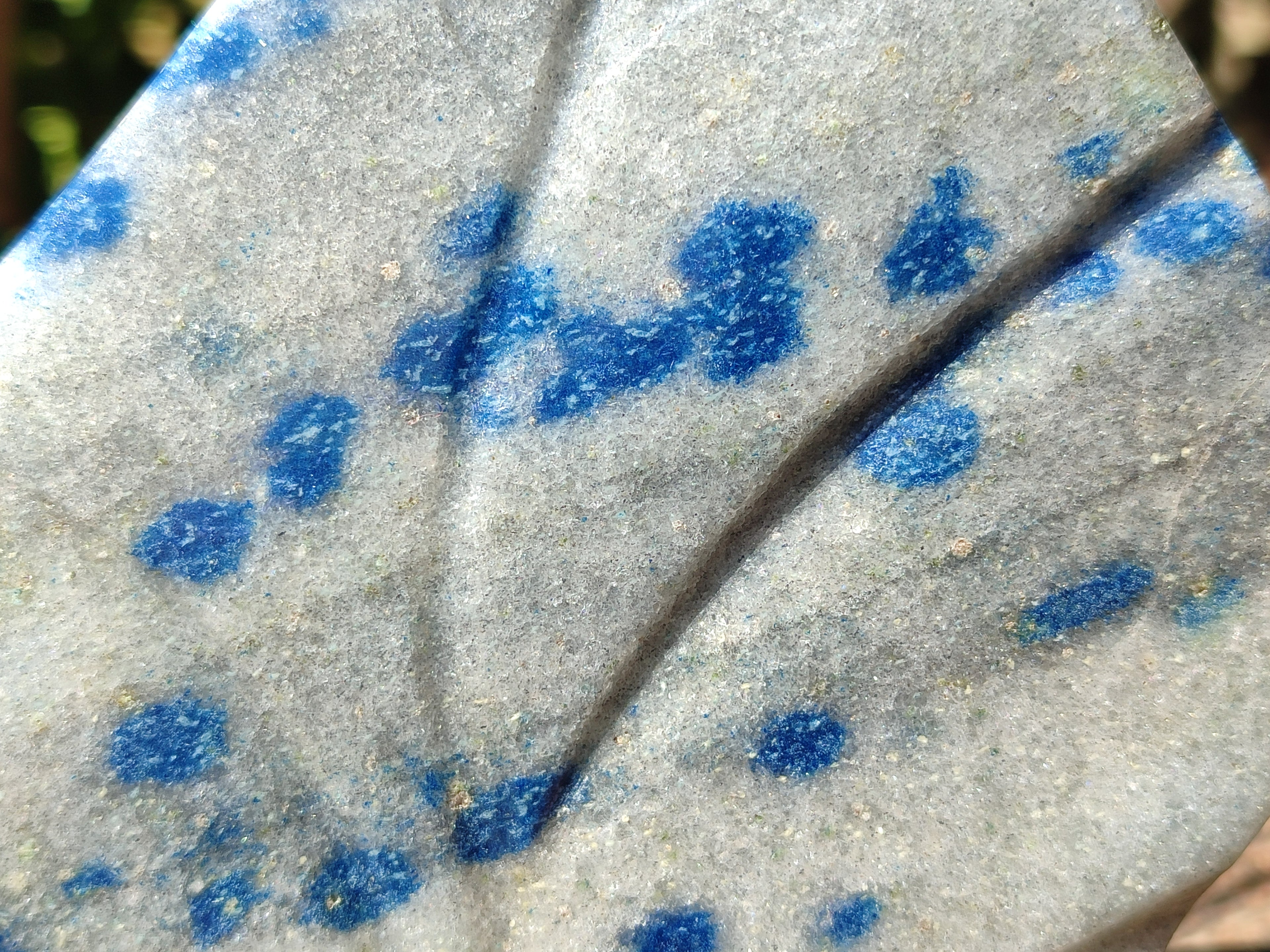 Polished Blue Spinel Spotted Quartz Leaf Sculpture x 1 From Madagascar - Toprock Gemstones and Minerals 