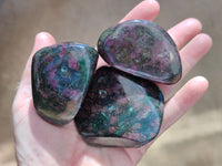 Polished Ruby Corundum In Chrome Verdite Free Forms x 3 From Zimbabwe - Toprock Gemstones and Minerals 