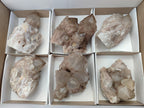 Natural Smokey Phantom Quartz Clusters x 6 From Luena, Congo - Toprock Gemstones and Minerals 