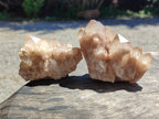 Natural Smokey Phantom Quartz Clusters x 6 From Luena, Congo - Toprock Gemstones and Minerals 