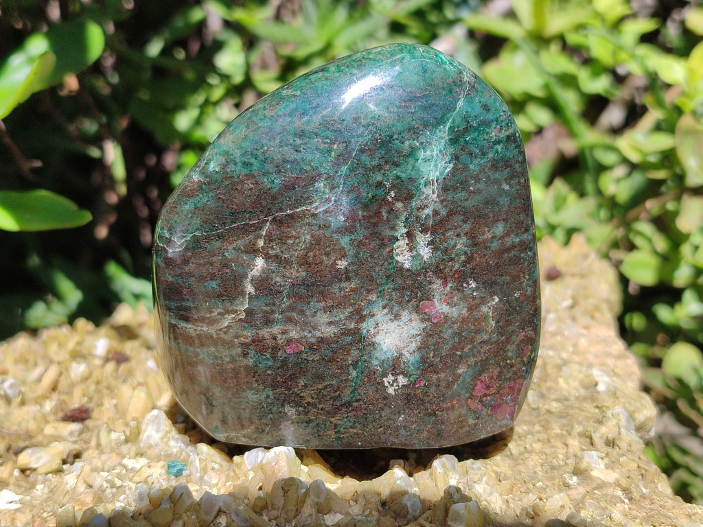 Polished Ruby Corundum In Chrome Verdite Free Forms x 3 From Zimbabwe - Toprock Gemstones and Minerals 