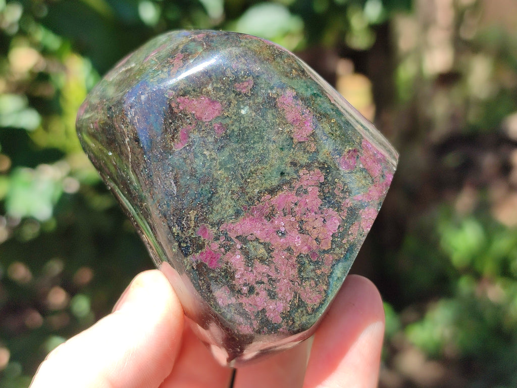 Polished Ruby Corundum In Chrome Verdite Free Forms x 3 From Zimbabwe - Toprock Gemstones and Minerals 