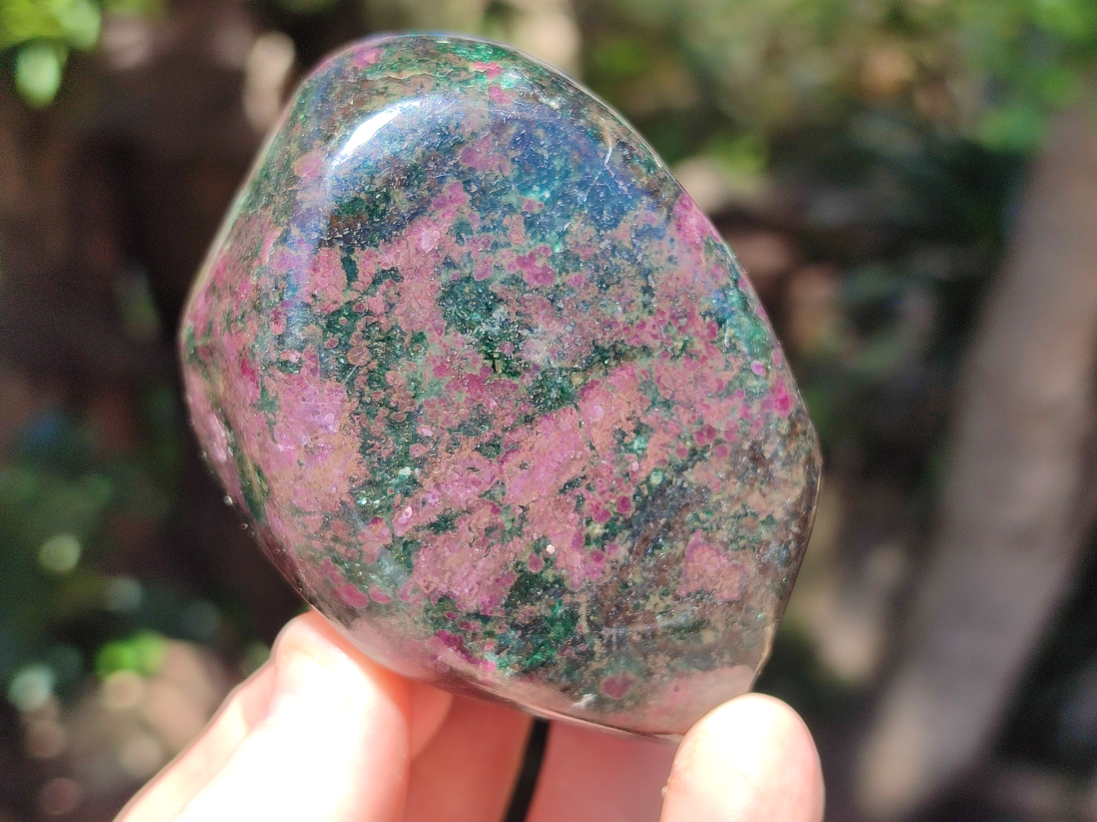 Polished Ruby Corundum In Chrome Verdite Free Forms x 3 From Zimbabwe - Toprock Gemstones and Minerals 