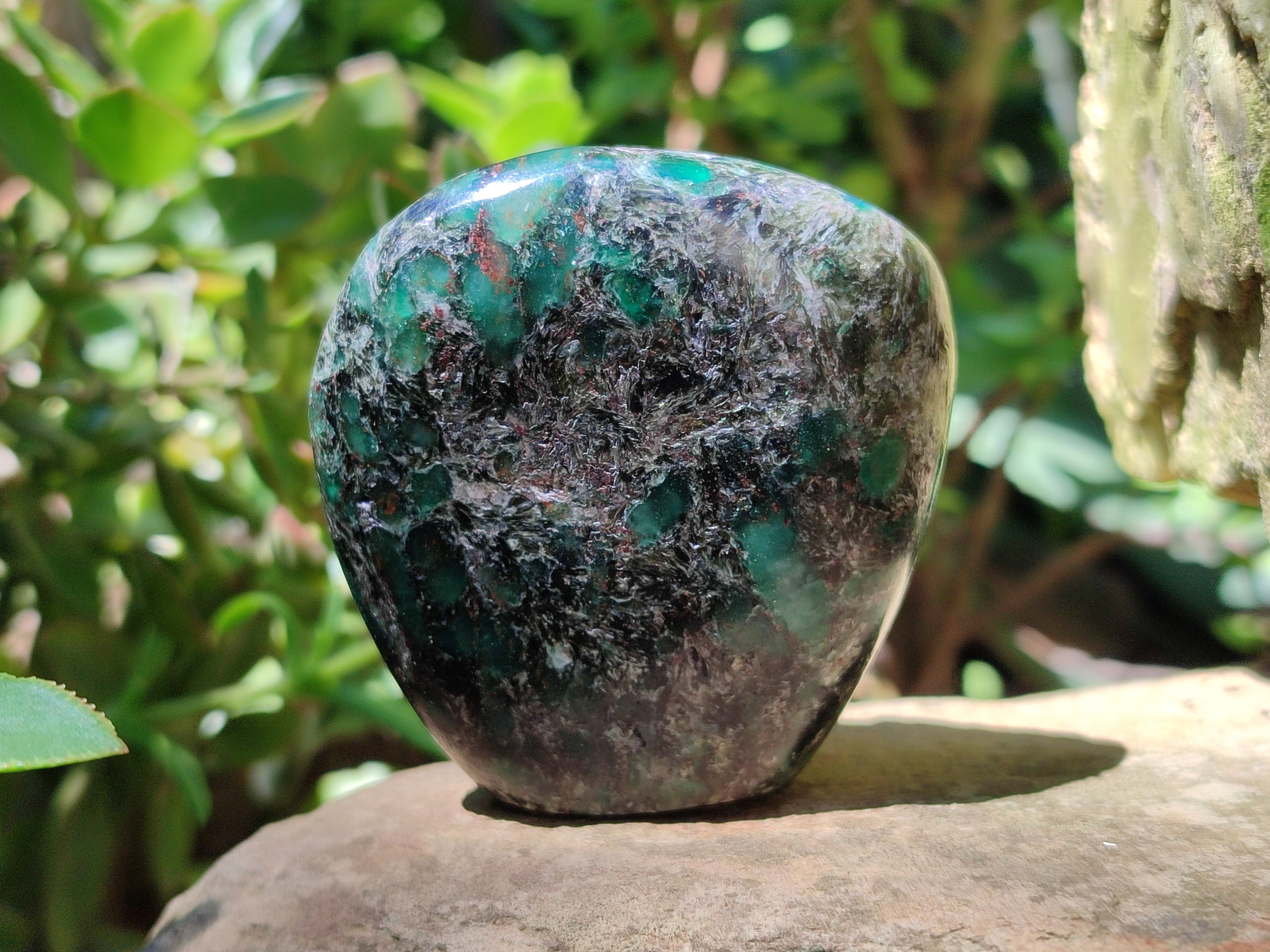 Polished Emerald Mica In Matrix Standing Free Forms x 4 From Mutoko, Zimbabwe - Toprock Gemstones and Minerals 