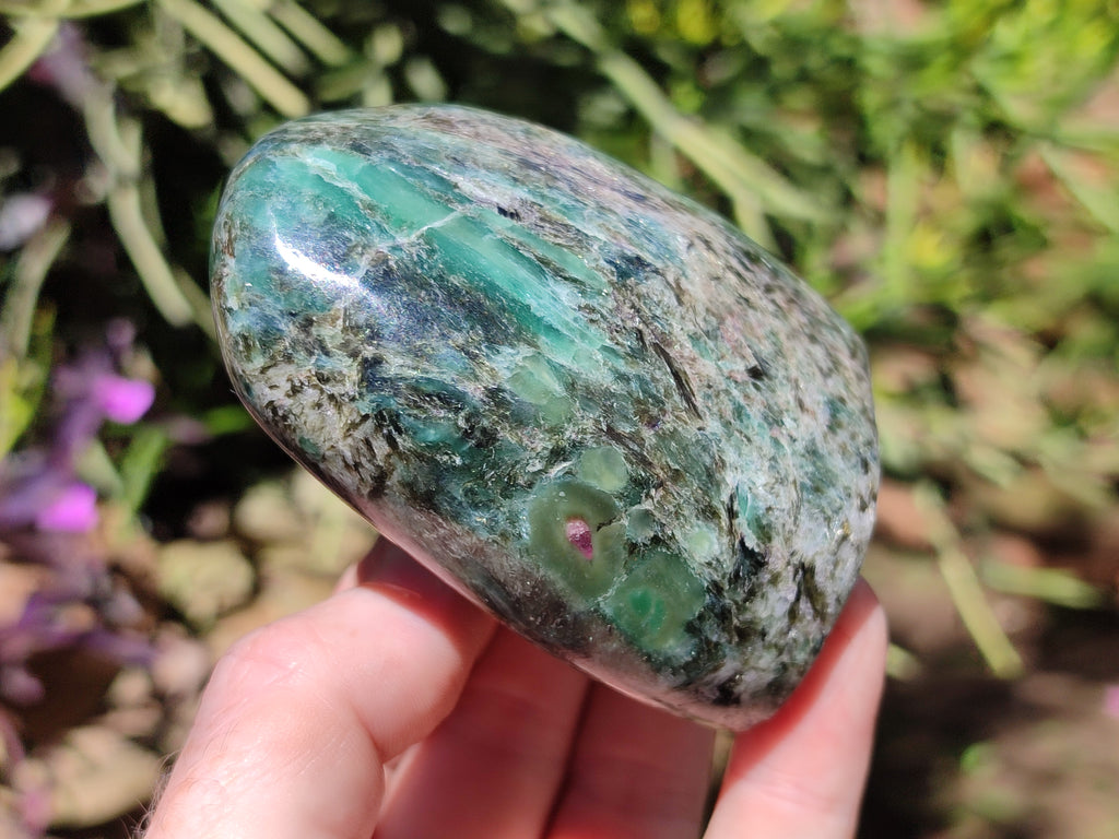 Polished Emerald Mica In Matrix Standing Free Forms x 4 From Mutoko, Zimbabwe - Toprock Gemstones and Minerals 