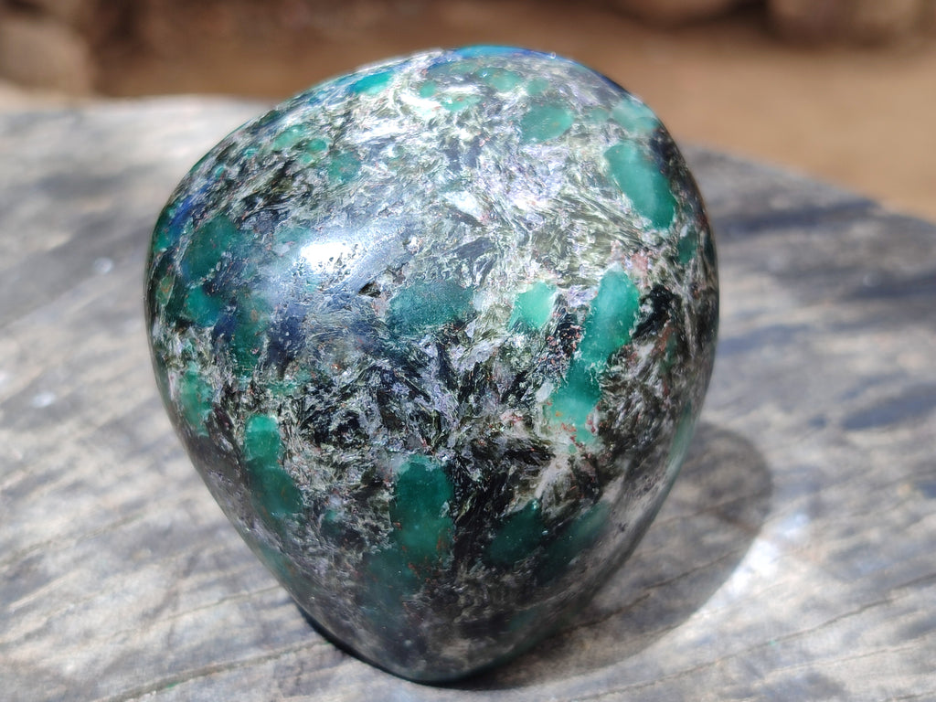 Polished Emerald Mica In Matrix Standing Free Forms x 4 From Mutoko, Zimbabwe - Toprock Gemstones and Minerals 