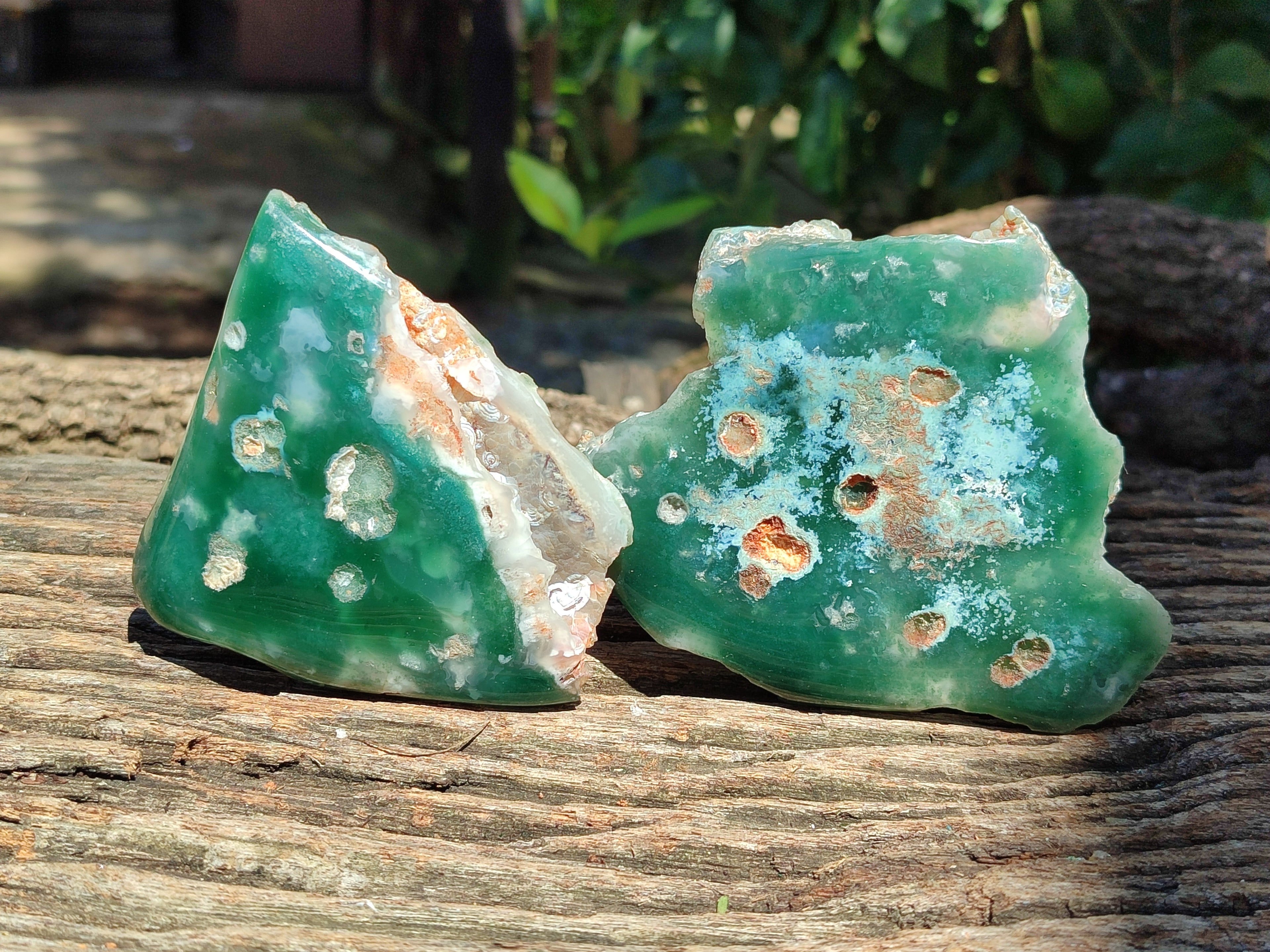 Polished On One Side Emerald Mtorolite Plates x 6 From Mutorashanga, Zimbabwe - Toprock Gemstones and Minerals 