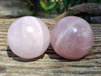 Polished Rose Quartz Spheres x 3 From Ambatondrazaka, Madagascar - Toprock Gemstones and Minerals 