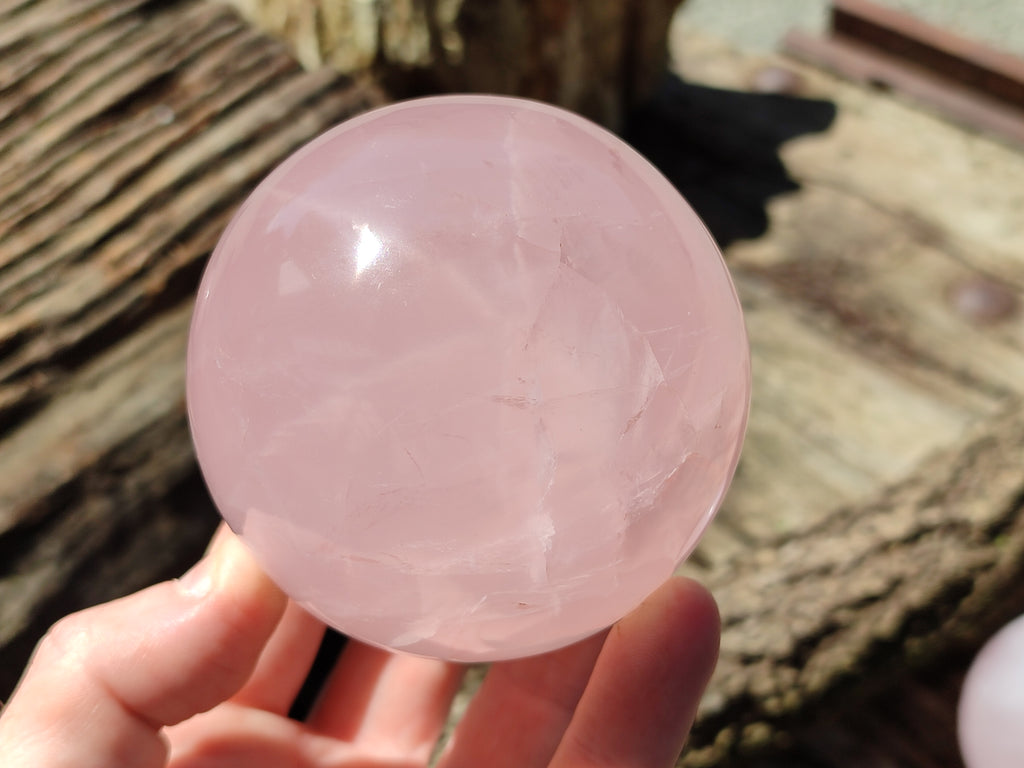 Polished Rose Quartz Spheres x 3 From Ambatondrazaka, Madagascar - Toprock Gemstones and Minerals 